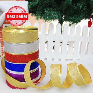 Cintas de navidad con purpurina cinta decoración de vacaciones de navidad oro envoltura P9Q4
