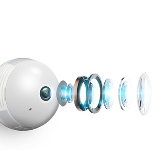 INV 960P/1080P cámara Wifi inalámbrica 360 grados monitoreo panorámico LED bombilla Monitor detección de movimiento cámara web de seguridad doméstica (4)