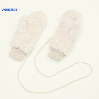 Wintergift guantes De terciopelo cómodos De invierno con doble capa Para niñas