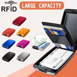 [WellStay] Cartera De Tarjetas RFID Mini Paquete De Metal De Aluminio Para Engranajes De Almacenamiento Inteligente