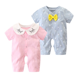 Ropa de bebé recién nacido 0-3 meses bebé ha ropa delgada de una sola pieza ropa 6 algodón puro manga corta ne: 0-3:6 [hkmgm12.my9.17]