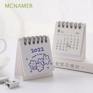 MCNAMER creativo escritorio calendario planificador libro papelería 2022 calendario diario planificador escuela lindo mensual mesa calendario decoración de escritorio Mini calendario