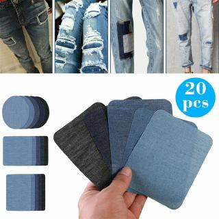 20 pzs parches de tela de hierro en tela de mezclilla/Kit de reparación de Jeans