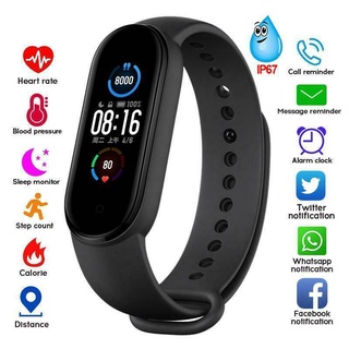 M5 hombres mujeres Fitness Tracker deportes reloj inteligente pulsera de frecuencia cardíaca Monitor de presión arterial pulsera de salud Compatible con Bluetooth (1)