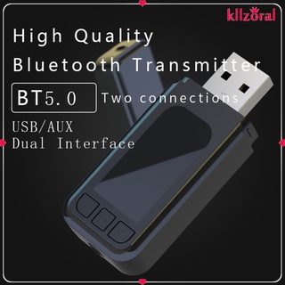 [kllzoral] Ats2831 Adaptador Bluetooth 5.0 Aux stereo De doble ruta Excelente conexión mejorada (5)