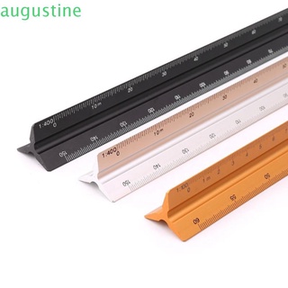 Augustine Gold regla 30cm calibres Triangular escala arquitecto ingeniero plata aleación de aluminio negro 1:20-1:500 herramientas de medición de Metal