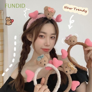 FUNDID Light Coffee Color Hair Bands New Trendy Fashion Headband Hair Accessories Cute Gift for Women Girl Pink Color Cute Plush Bear/Multicolor