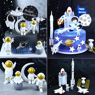 Ornamentos De globos 3d en forma De Astronauta Espacial Para decoración De pasteles/cumpleaños