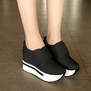 las mujeres cuñas botas de plataforma zapatos de deslizamiento en botas de tobillo de moda casual zapatos bk/35