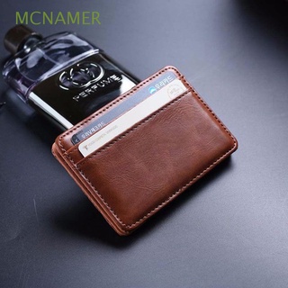 MCNAMER Mini cartera de cuero pequeño monedero titular de la tarjeta de crédito de los hombres de la moda de banco de la tarjeta delgada de alta calidad bolsa de dinero/Multicolor