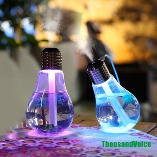 [ThousandVoice] Humidificador De Bombilla 400 Ml USB Aire Colorido LED Lámpara De Noche Para Oficina En Casa (1)