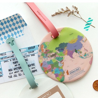 EYEHESHEE Fashion Bag Tags Portable Boarding ID Suitcase Label Travel Accessories Address Silicone Baggage Holder World Map/Multicolor (6)