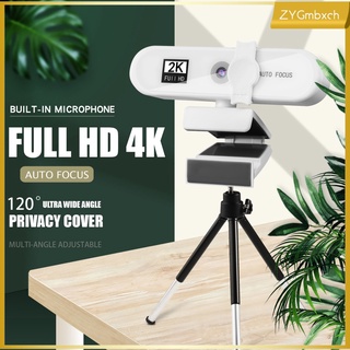 full hd 1k/2k/4k webcam, cámara web con micrófono de gran angular 120, enfoque automático de video chat, compatible con windows/ios/android