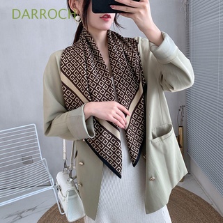 DARROCH Simple Square Scarf Elegant Korean Style Scarves Printed Scarf Women Silk Wraps Scarf Accessories Retro Headscarf Female Shawl