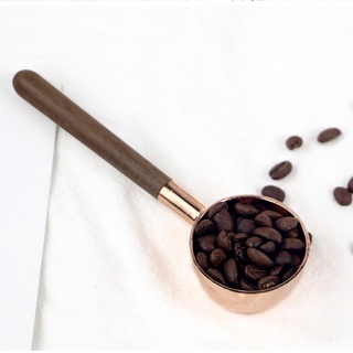 Cuchara de medición de grano de café de madera maciza de cobre cuchara medidora de café en polvo cuchara cuantitativa cuchara medidora 10G (5)