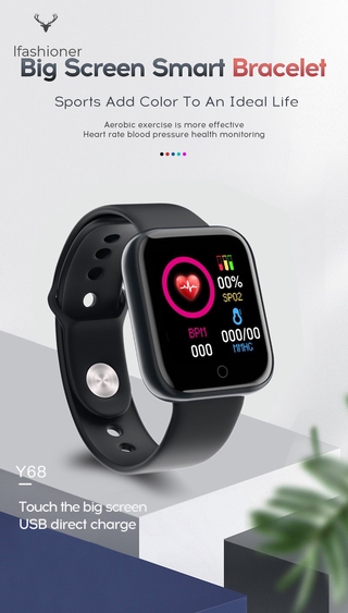 Reloj inteligente Y68 D20 con Bluetooth USB con Monitor Cardíaco Smart watch para Iphone Android (5)