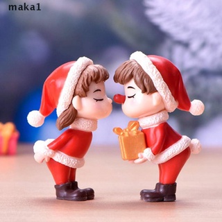 [i] 2 unids/set precioso mini navidad pareja muñecas adornos resina figuritas decoración [caliente]