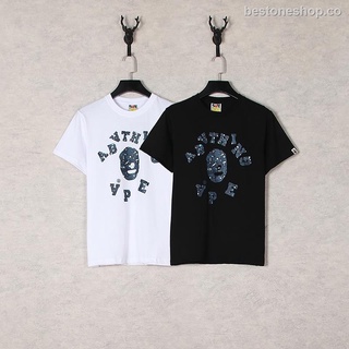 camiseta de los hombres de las mujeres bape top tees o-cuello un baño mono impresión de manga corta blanco negro camiseta