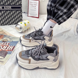 Daddy shoes Mujer Otoño 2021 Suela Gruesa Aumentar Pequeños Zapatos Blancos Estudiante Versión Coreana De Todos : 2021 [fgdsg884 . my9.7] (5)