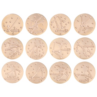 ✿Cbikk99✿Exquisite Twelve Constellations Antique Wax Seal Stamp Head for DIY Wedding Envelope✿