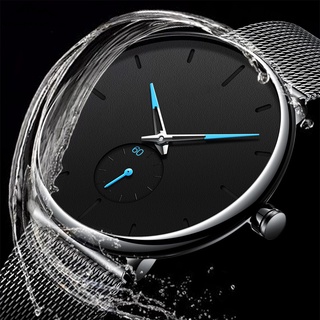 Reloj De pulsera De cuarzo Ultra-delgado impermeable con esfera redonda para hombres (7)