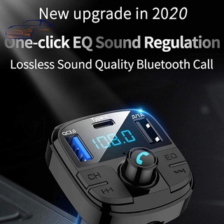 coche bluetooth 5.0 fm transmisor coche reproductor mp3 dual usb 3.0 cargador rápido adaptador inalámbrico manos libres receptor de audio (1)