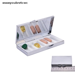 eseayoubrztcwc mini caja de pastillas de metal para medicina, vitamina, vitamina, organizador, contenedor co