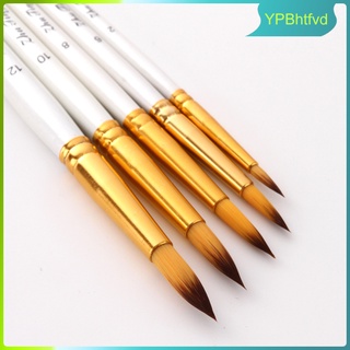5 Pcs Pro Artist Round Pointed Tip Paint Brush Set For Acrylic Oil Painting