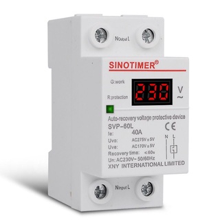 one 230v ac 40a display din rail over under voltage protector auto-resetting dispositivo