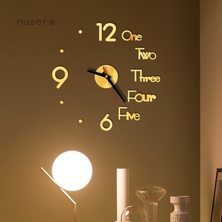 reloj de pared nuserw a la moda diy 3d superficie espejo adhesivo para el hogar oficina de oficina breve sala decoración reloj