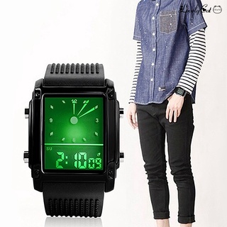[lovelycat] reloj de pulsera digital deportivo de cuarzo con doble pantalla lcd impermeable unisex a la moda