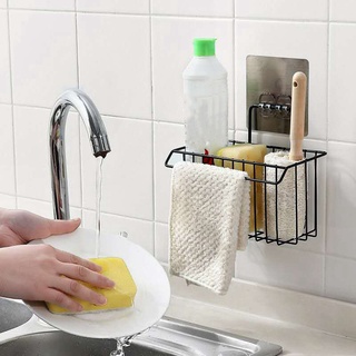 estante de almacenamiento colgante de cocina trapo plato de tela esponja titular de la cesta de almacenamiento de baño champú toalla estante de drenaje cocina (1)