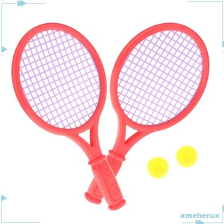 2 raquetas de tenis con y 2 bolas al aire libre, deportes interiores, juguetes de actividad