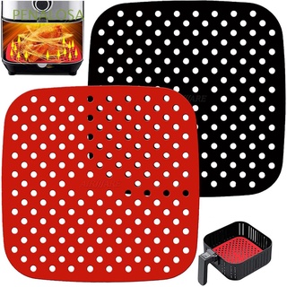 PENALOSA Steamer Pot Oil Mats Kitchen Grill Pad Air Fryer Liners Reusable Silicone Non-Stick Square Steaming Basket Baking Tools/Multicolor