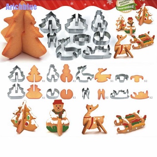 (arichblue) 8 cortadores de galletas de navidad 3D pan de jengibre casa de navidad Stainess acero Fondant
