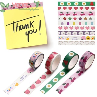 VANAS New Cute Colorful Adhesive Masking Tape Diary DIY Decor Album Scrapbooking Decoration Office School Supplies Cartoon Paper Tape Label Stickers
