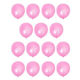 2X 15 Pieces Birthday Anniversary Latex Balloon Decoration Age Number 70th Pink