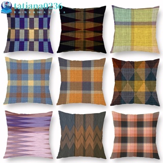 tatiana0236 Peach Skin Striped Plaid Pillow Case Geometric Cushion Cover For Home Office Sofa Decoration