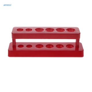 amessi 1pctest soporte de tubo de 6 agujeros estante de plástico rojo soporte burette soporte estante laboratorio