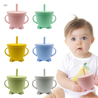 PER Portable Baby Feeding Straw Bottle Toddler Learning Drinking Silicone Sippy Cup