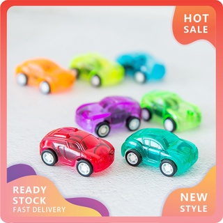yx-t 4 piezas mini tire hacia atrás transparente vehículo de coche modelo preescolar aprendizaje niños juguete