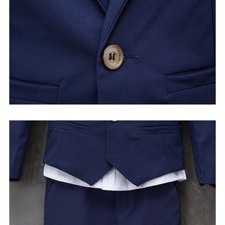 Superseller 2 piezas niños niños trajes botón Blazer + pantalones traje Formal ropa (9)