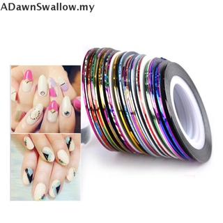 Aadawnswallow: 30 unidades de rollos mixtos de 20 m, cinta adhesiva para decoración de uñas mi