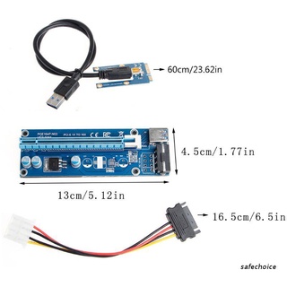 safechoice mini pci-e express 1x to16x usb 3.0 extensor adaptador de tarjeta adaptador sata cable de alimentación