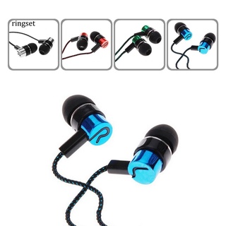 ringset Portable Universal 3.5mm Braided Heavy Bass In-Ear Wired Earphone for Phone