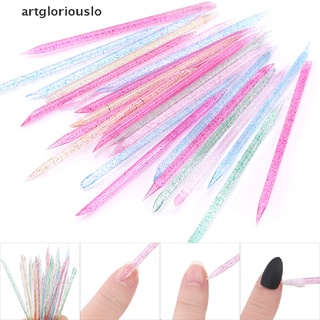 【artgloriouslo】 100Pcs Reusable Crystal Stick Cuticle Remover Tool Care Nails Manicures Tools .