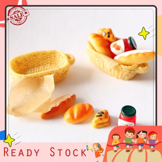 [sabaya] juego de mini cesta de pan de mermelada para comida miniatura/accesorio de decoración de casa de muñecas
