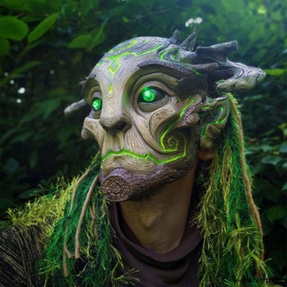 Máscara decorativa para fiestas de halloween, de látex Natural, en forma de elfo, para disfraz, Cosplay, verde (4)