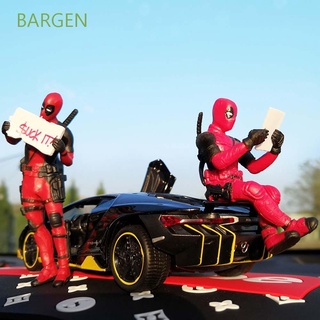BARGEN Mini Car Interior Decoration Marvel DeadPool Action Toys Doll Interior Accessories Sitting Action Figure Anime Figures Model Ornaments Personality Car Goods