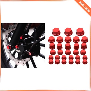 30 piezas de tuerca de motocicleta cubierta de tornillo para rojo